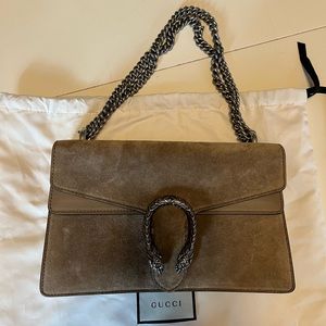 Gucci Beige Suede Dionysus Shoulder Bag